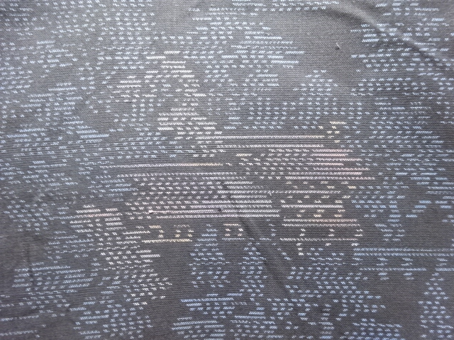 JAPANESE KIMONO / ANTIQUE KIMONO / SILK / DORO OSHIMA TSUMUGI / WOVEN SCENERY OF TEMPLE